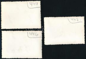 cca 1940 Sérült katona kimentése magyar Toldi harckocsiból tankból. Egészségügyi gyakorlat 3 db fotó...