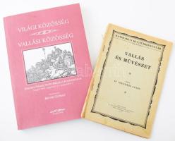 Szendrei János: Vallás és művészet. Katolikus Kultúrkönyvtár VII. Bp., 1925, Magyar Kultúra (Pallas-ny.), 56 p.+ 10 (fekete-fehér képek) t. Kiadói tűzött papírkötés, kissé foltos, sérült borítóval. + Benyik György (szerk.): Világi közösség, vallási közösség. Szegedi Nemzetközi Biblikus Konferencia. Szeged, 2004, JATEPress. Kiadói papírkötés. Megjelent 500 példányban.