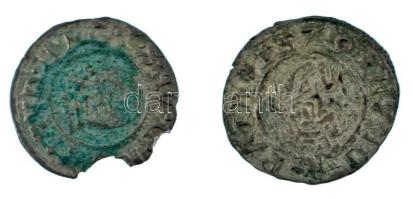 1570KB Denár Ag "Rudolf" (0,51g) + 1581KB Denár Ag "Rudolf" (0,37g) T:XF,VF patina, az egyiken kitörés Hungary 1570KB Denar Ag "Rudolf" (0,51g) + 1581KB Denar Ag "Rudolf" (0,37g) C:XF,VF patina, one cracked Huszár: 1058.,Unger II.: 810.a