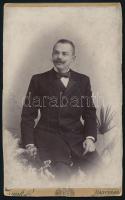cca 1900 Dr. Pótok Sándor portréja, keményhátú fotó Zsunk nagyváradi műterméből, kopott, körbevágva, 15,5x10 cm