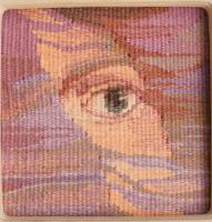 Zelenák Katalin (1958-): Arcmetszés. Gobelin kerámia keretben, jelzett a hátoldalon, 15x16 cm