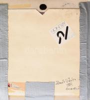 Zelenák Katalin (1958-): Arcmetszés. Gobelin kerámia keretben, jelzett a hátoldalon, 15x16 cm