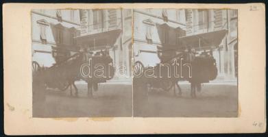 cca 1880-1900 Róma Forum Romanum (hátoldalán várostészlet, feltehetően Róma), kétoldalas sztereofotó...