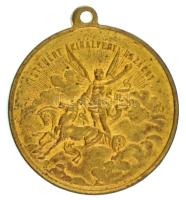 1898. "Istenért Királyért Hazáért / 1848-1898 Szabadság - Testvériség - Egyenlőség - Szabadságharczunk Dicső Emlékére" aranyozott bronz emlékérem füllel (29mm) T:AU,XF