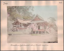 cca 1900 Japán, magyar utazó által feliratozott fotók Yokohama Sengen Yama teaház / Kamakura karton ...