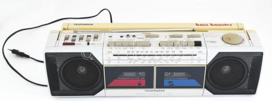 Telefunken RC 760 TS kétkazettás rádió, sérüléssel, h: 53 cm