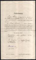 1914-1926 Budapest, helyhatósági bizonyítvány és esküokmány