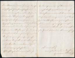 cca 1857 Blau Lajos 2 db autográf levele szüleinek, dekoratív historizáló levélpapíron, egyik Lugoso...