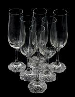 Rosenthal "Classic Rose" 6 darabos kristály pezsgős pohár készlet, jelzett, hibátlan, m: 20,5 cm
