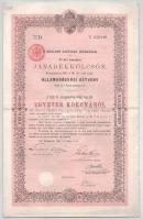 Budapest 1900. "A Magyar Korona országai 4%-al kamatozó járadékkölcsön" államadóssági kötvény 1000K-ról, szárazpecséttel, bélyegzéssel, szelvényekkel T:F