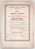 1897 Budapest "Malomipar Részvény-Társaság Budapest" ideiglenes elismervénye egy darab 200K-s részvényről, bélyegzésekkel T:F jobb felső sarokban anyaghiány