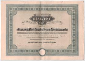 Máramarossziget 1911. "Közgazdasági Bank Részvénytársaság Máramarosszigeten" részvénye 200K-ról, szelvényekkel, szárazpecséttel T:XF kis ragasztás Máramarossziget 1911. "Economic Bank Share Company Máramarossziget" share about 200 Korona with coupons and embossed stamp C:XF small sticking