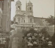 cca 1900 Olaszország Róma: barokk és modern épületek. Egy doboz üveg dia pozitív, magyar utazó által...