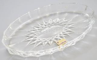 Beyer német ólomkristály kínálótál, jelzett, hibátlan, 31x18,5 cm