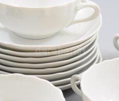 cca 1960, Hutschenreuther 8 személyes gyümölcsleveses tál alátéttel, jelzett, hibátlan, d: 16 cm