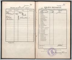 1940-44 Nemzeti Zenede fényképes tanulmányi értesítője, Solti Gabriella izraelita növendék részére, ...