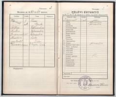 1940-44 Nemzeti Zenede fényképes tanulmányi értesítője, Solti Gabriella izraelita növendék részére, ...