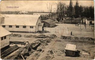 Örkénytábor, Örkény-tábor (Táborfalva); Osztrák-magyar katonai tábor, barakkok, K.u.K. katonák. Herzog Mór és Társa kiadása (EK)