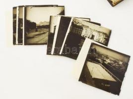 cca 1900 Budapest, Széll Kálmán tér és környéke : üveg diapozítv felvételek: sportpálya, villamosok, környező házak, Dékány utca, Ganz művek össz 7 db Ritka, látványos felvételek! 9x9 cm