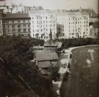 cca 1900 Budapest, Széll Kálmán tér és környéke : üveg diapozítv felvételek: sportpálya, villamosok,...