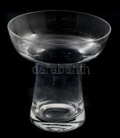 Kristály design üvegváza, jelzés nélkül, hibátlan, d: 17 cm, m: 18 cm