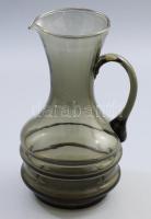 Vintage füstüveg kancsóváza, hibátlan, m: 25,5 cm