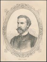 cca 1860-1865 Székeli Tóth Vilmos (1832-1898) a főrendiház elnöke, belügyminiszter portréja, fametszet, jelzés nélkül, a lap szélén kis folttal, 20,5x15,5 cm