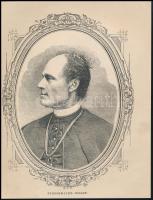 cca 1860-1865 Stroszmayer József (Josip Juraj Strossmayer / Joseph Georg Strossmayer) diakovári püspök, politikus portréja, fametszet, jelzés nélkül, 20,5x15,5 cm
