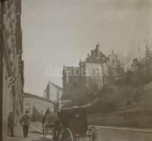 cca 1900 Budapest, látványos üveg diák gyűjteménye: Vár, Dunapart, az új Országház, Szabadság tér, e...