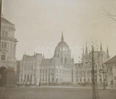 cca 1900 Budapest, látványos üveg diák gyűjteménye: Vár, Dunapart, az új Országház, Szabadság tér, e...