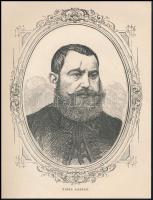 cca 1860-1865 Borosjenői Tisza László (1829-1902) politikus, arisztokrata nagybirtokos, országgyűlési képviselő portréja, fametszet, jelzés nélkül, 20,5x15,5 cm