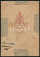 1876 Perger Lőrinc és családja kisgyerekkel és nagymamával, Csonka S. budapesti fényképészeti műterm...