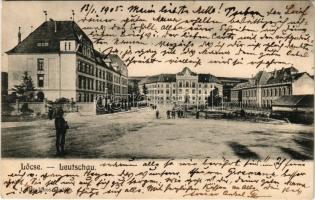 1905 Lőcse, Levoca; iskola, tér. Latzin János kiadása / school, square (EB)