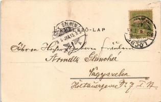 1905 Lőcse, Levoca; iskola, tér. Latzin János kiadása / school, square (EB)