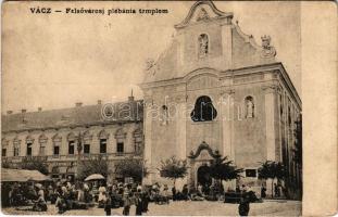 Vác, Felsővárosi plébánia templom, piac, Kopunecz József üzlete (Rb)