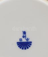 Japán főnixmadár mintás porcelán süteményes tányér szett, 7 darab, jelzett, hibátlan, d: 17,5 cm