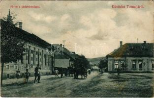 1915 Tornalja, Tornallya, Safárikovo, Tornala; Fő tér a járásbírósággal. Foto Keleti Ármin / main square with county court (r)