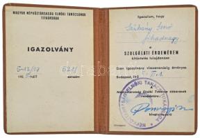 1954. "Szolgálati Érdemérem" zománcozott, ezüstözött bronz kitüntetés mellszalagon, Rákosi...