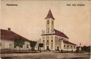 Füzesabony, Római katolikus templom. Vasúti levelezőlapárusítás 2956. (Rb)