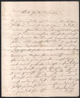 cca 1870-80 Blau (Sándor?) levele Gábor Kornélnak Temesvár-Joseftadtba, bő két beírt oldal német nyelven, sérült viaszpecséttel, lap széle kissé sérült