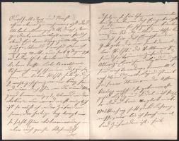 cca 1876 Blau (Lajos vagy Sándor?) 2 db levele Gábor Kornélnak, három és négy beírt oldal német nyel...