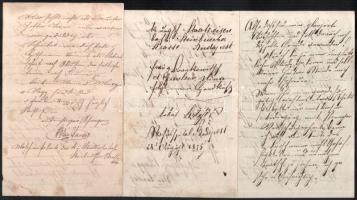 cca 1875 Budapest, Blau Sándor (kadét?) 3 db levele sógorának, össz. 12 beírt oldal német nyelven