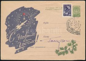 Jurij Alekszejevics Gagarin (1934-1968) szovjet űrhajós autográf aláírása alkalmi borítékon / Autograph signature of Yuriy Alekseyevich Gagarin (1934-1968) Soviet astronaut on special cover