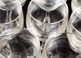 10 darabos ólomkristály borospohár készlet, hibátlan, m: 15,5 cm
