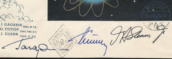 Jurij Alekszejevics Gagarin (1934-1968), German Tyitov (1935-2000)
szovjet és John Glenn (1921-2016...