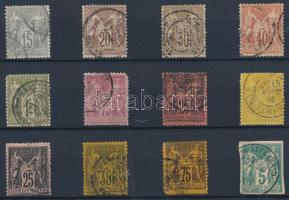 Franciaország 12 db klasszikus bélyeg (apró hibák / small faults)