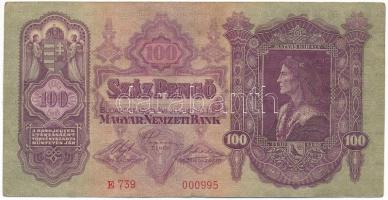 1930. 100P ezer alatti "E 739 000995" sorszámmal T:F Adamo P17