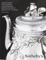 Sotheby's aukciós katalógus, európai ezüst tárgyak témában, 2015.