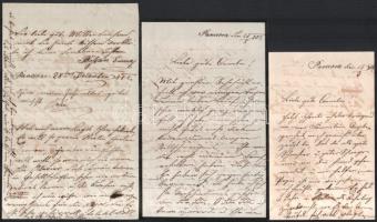 cca 1877-84 Blau és Boschán (?) család 6 db levele, Pancsovai feladással, német nyelven, fejléces in...