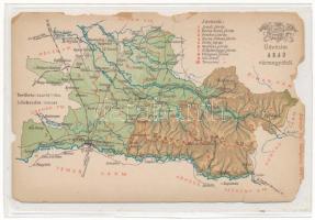 Arad vármegye térképe. Kiadja Károlyi Gy. / Map of Arad county (b)